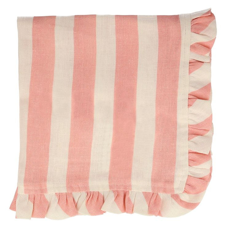 Stripe Ruﬄe Fabric Napkins