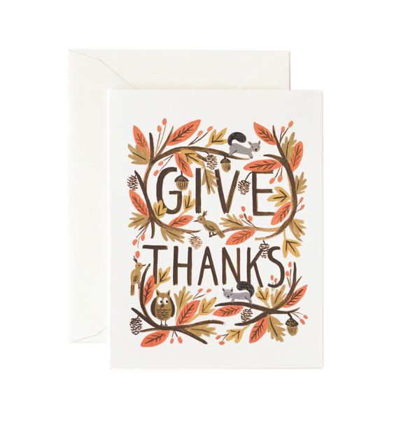 Thankful Forest Thanksgiving Greeting Card