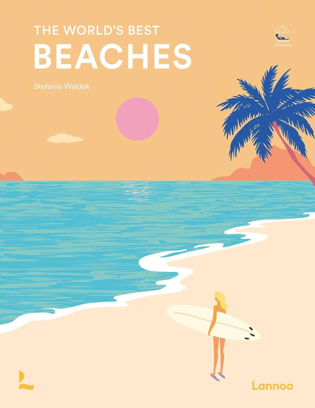 Book cover of 'The World's Best Beaches' with a beach scene illustration.