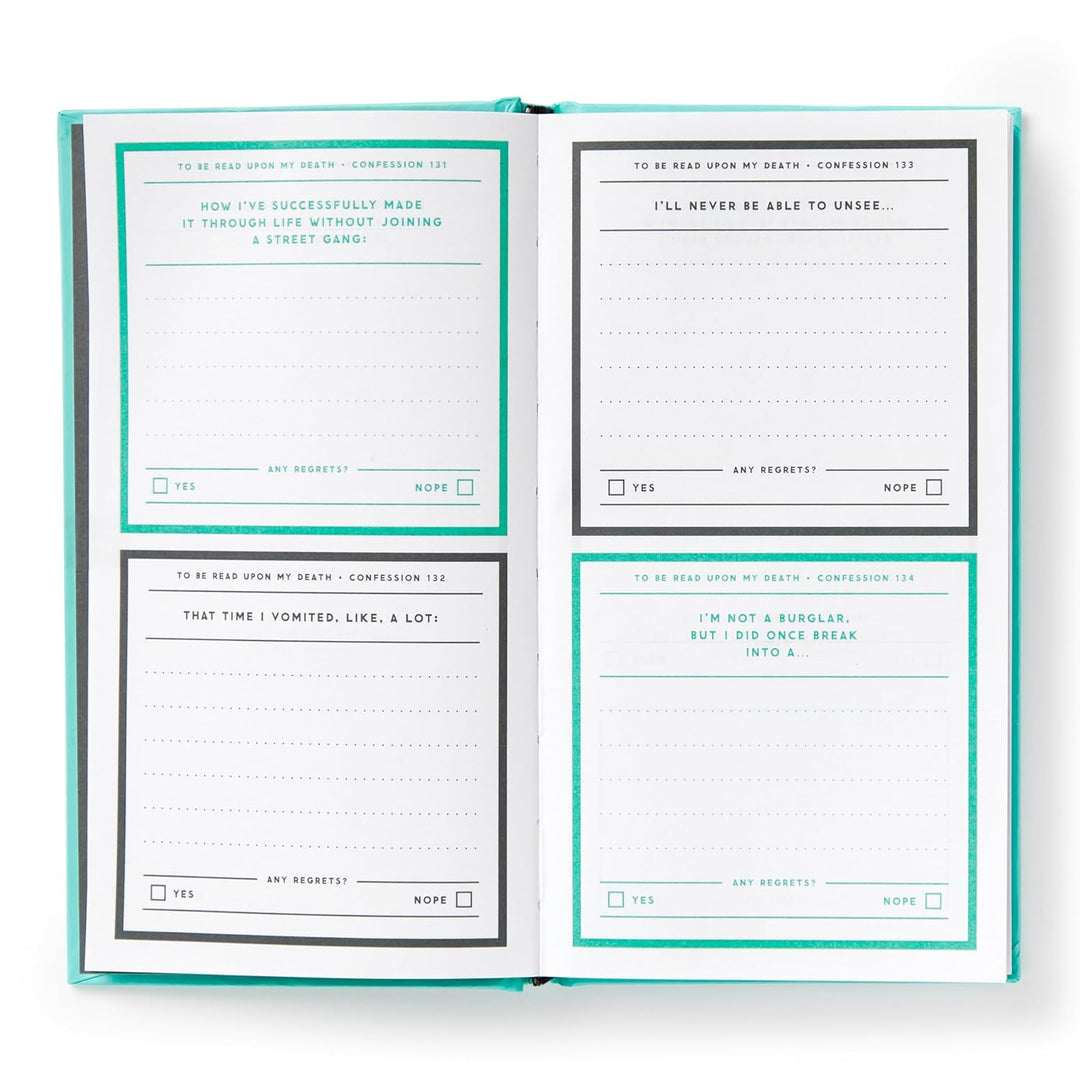 Open book with questionnaire pages on a white background