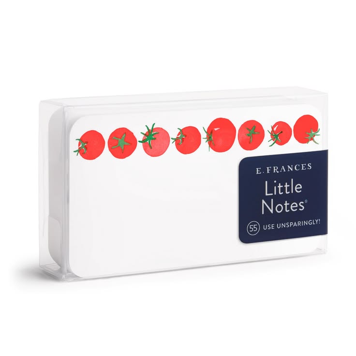Pack of E. Frances Little Notes with tomato design on a white background