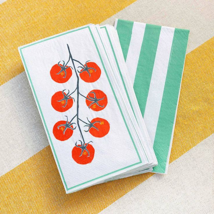 Tomato Long Lunch Paper Napkins - 16 Pack