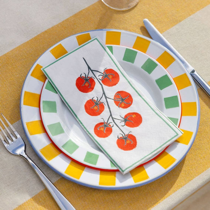 Tomato Long Lunch Paper Napkins - 16 Pack