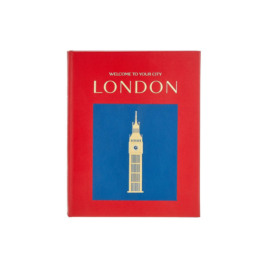 Red book with Big Ben illustration on a blue background, titled 'Welcome to Your City London'.