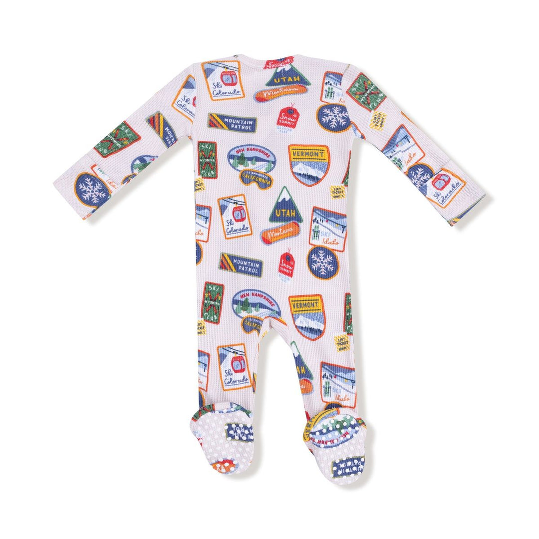 Vintage State Snow Sport Patches 2 Way Zipper Footie