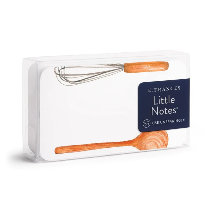 Packaged set with a whisk and wooden spoon, branded 'E. Frances Little Notes'.