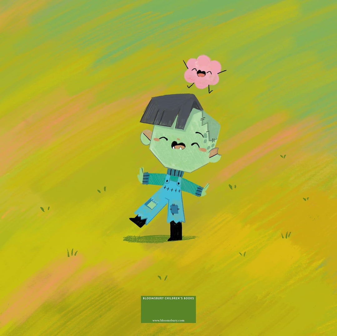 Cartoon character with a flower on a colorful background