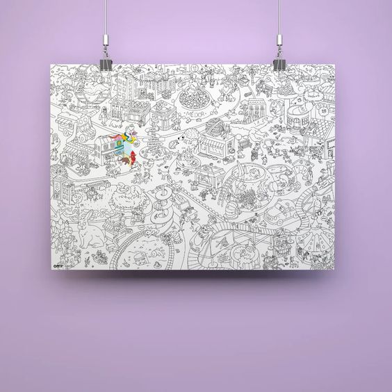Giant Coloring Poster - Animal City - Omy
