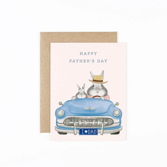 Hank & Sylvie's -Dad Bunny Convertible Father's Day Card- Dear Hancock