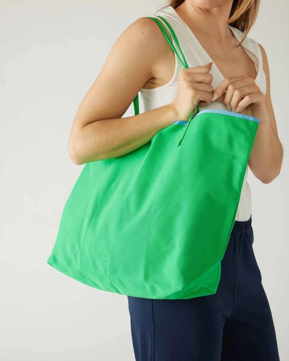 Le Canvas Tote - Kelly Green - Mer Sea - Hank & Sylvie's