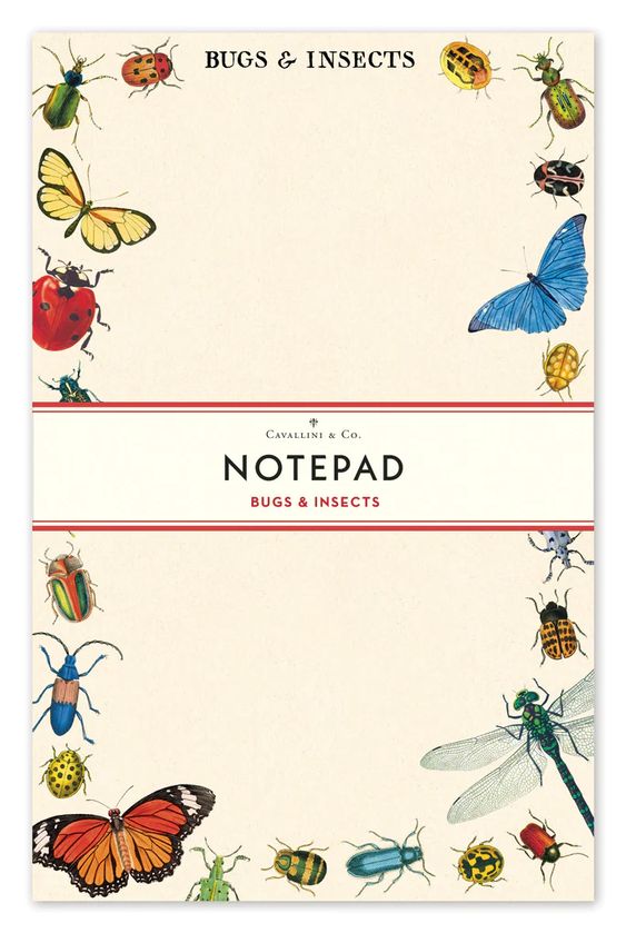 Hank & Sylvie's - Bugs & Insects Notepad - Cavallini & Co.