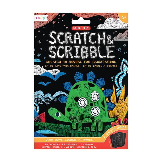 Hank & Sylvie's Dinosaur Days Scratch & Scribble Mini Scratch Art Kit