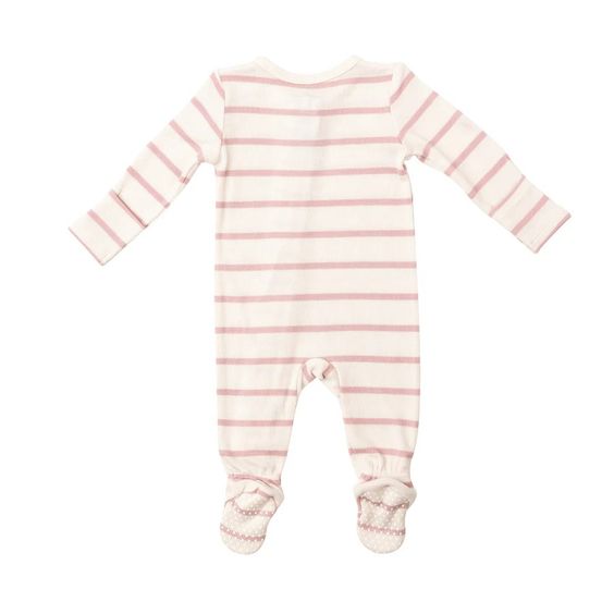 Silver Pink+Sugar Swizzle Zipper Footie - Angel Dear - Hank & Sylvie's