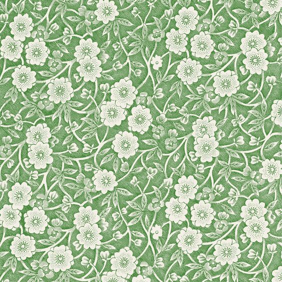 Green Calico Cocktail Napkin - Hester & Cook - Hank & Sylvie's 