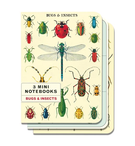 Hank & Sylvie's -3 Mini Assorted Notebooks: Bugs & Insects - Cavallini