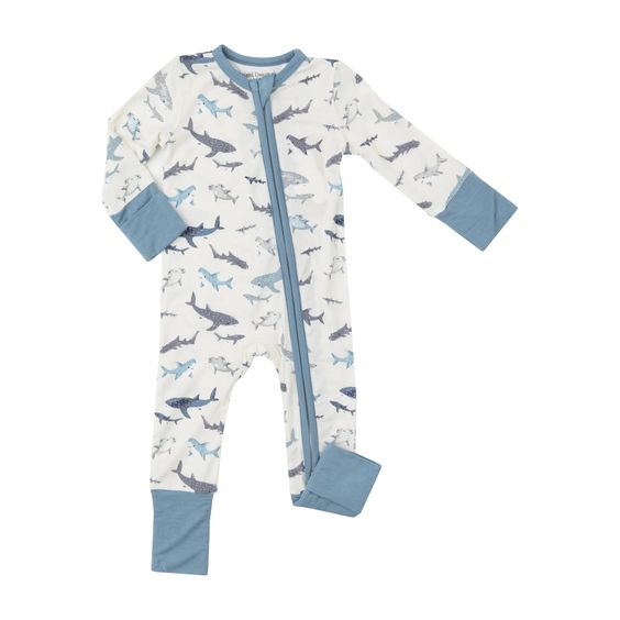 Sharks 2 Way Zipper Romper - Angel Dear - Hank & Sylvies's