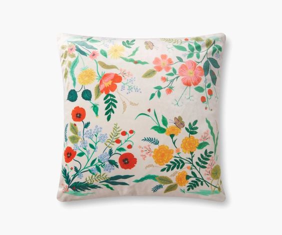 Botanical Velvet Pillow - Rifle Paper Co x Loloi