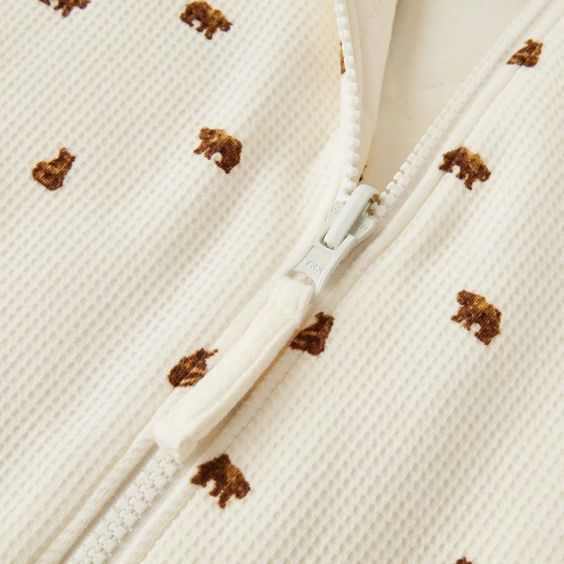 Honey Bear Reversible Waffle Knit Quilted Hooded Jumpsuit - Milkbarn