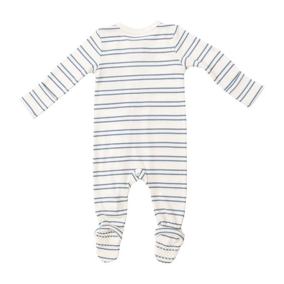 Anchor Rib Stripe Rib Zipper Footie - Angel Dear - Hank & Sylvie's