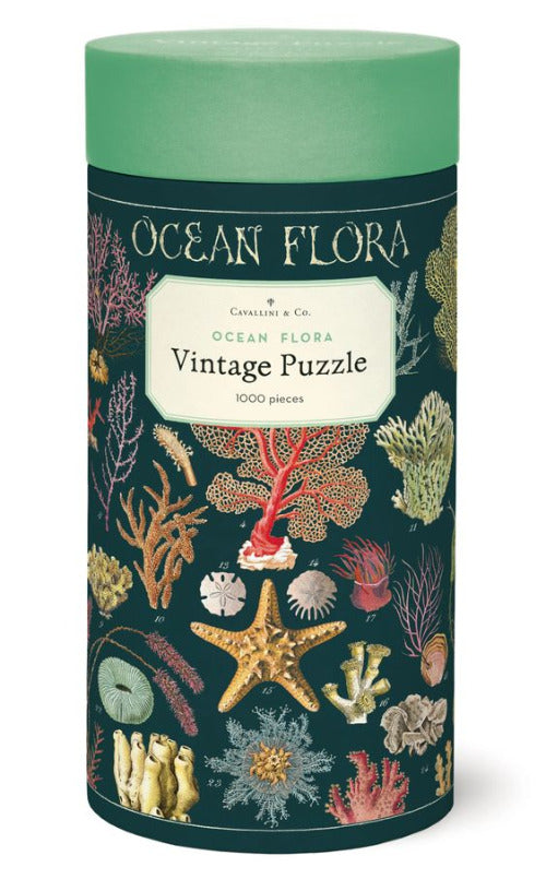 Ocean Flora Vintage 1000 Piece Puzzle - Cavallini & Co.