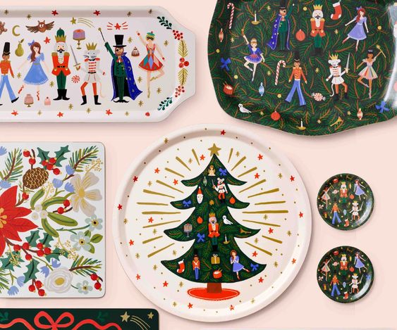 Rifle Paper Co. Holiday Tree Round Serving Tray