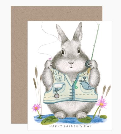 Father's Day Fishing Bunny Card