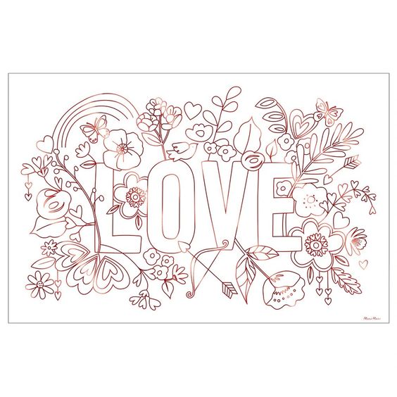 Valentine Coloring Poster
