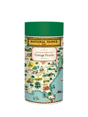 National Parks Map Vintage 1000 Piece Puzzle