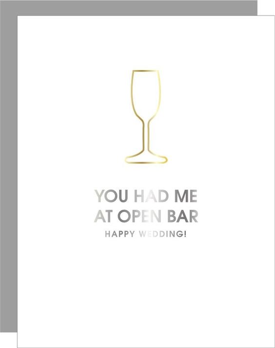 Open Bar Wedding Letterpress Card