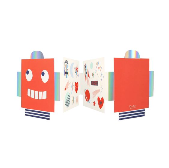 Robot Concertina Valentine Cards with Stickers