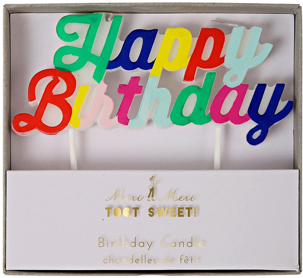 Multicolor Happy Birthday Candle