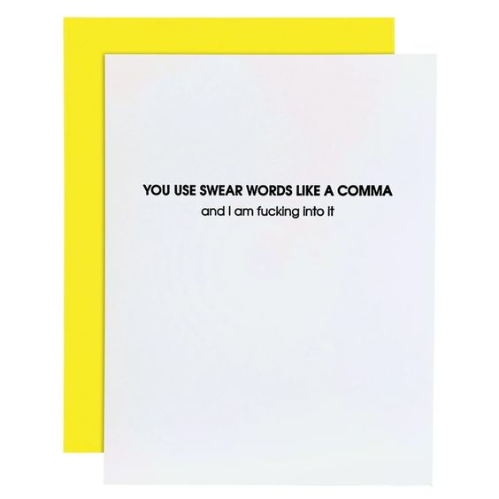 Swear Words Like a Comma Card