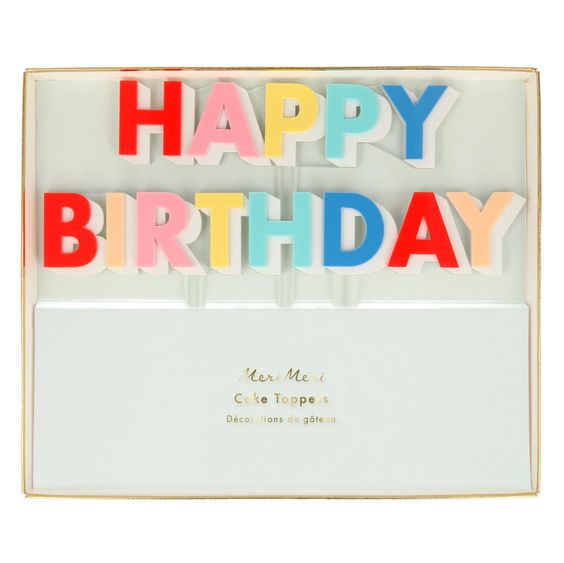 Happy Birthday Acrylic Cake Toppers - Meri Meri