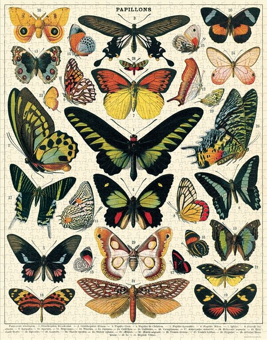Butterflies Vintage 1000 Piece Puzzle