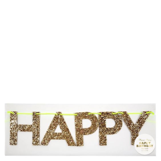 Gold Happy Birthday Garland