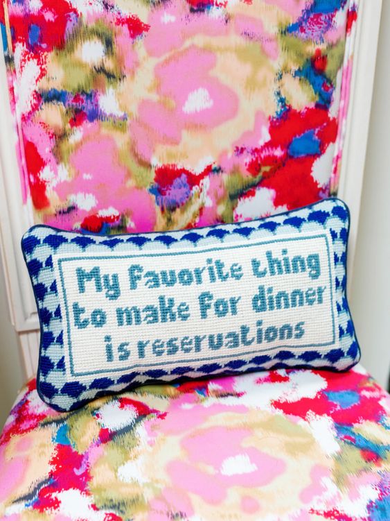 Reservations Needlepoint Pillow