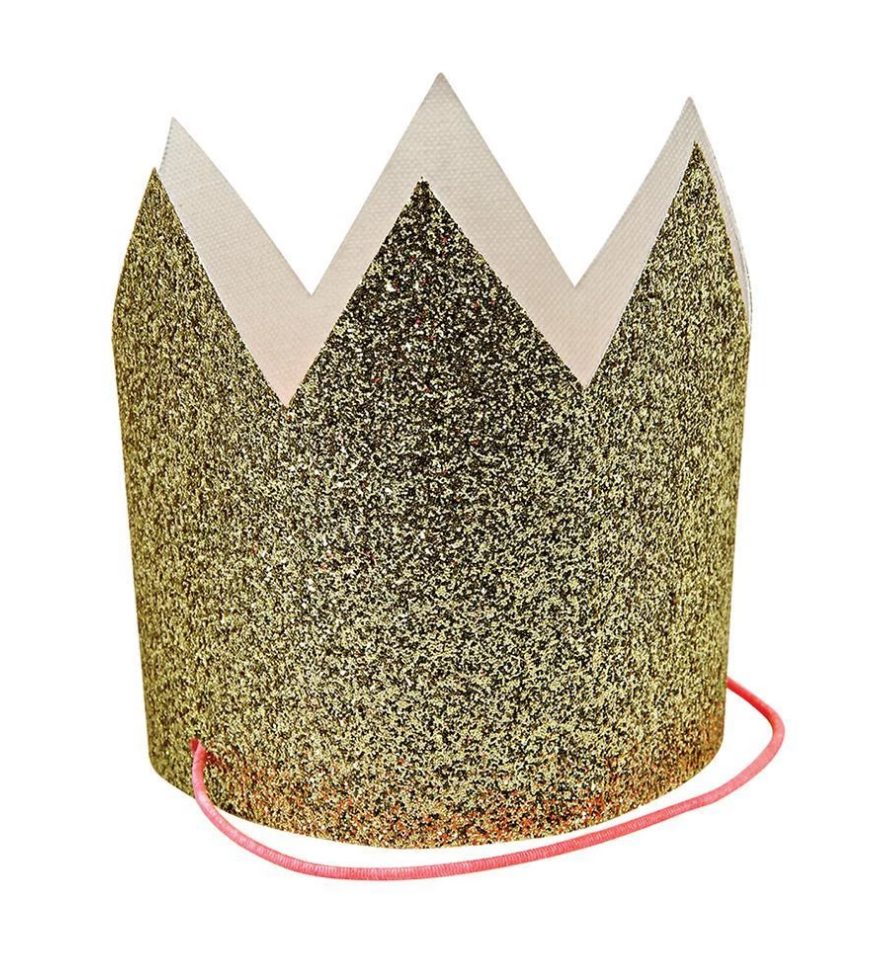 Mini Gold Glittered Crowns