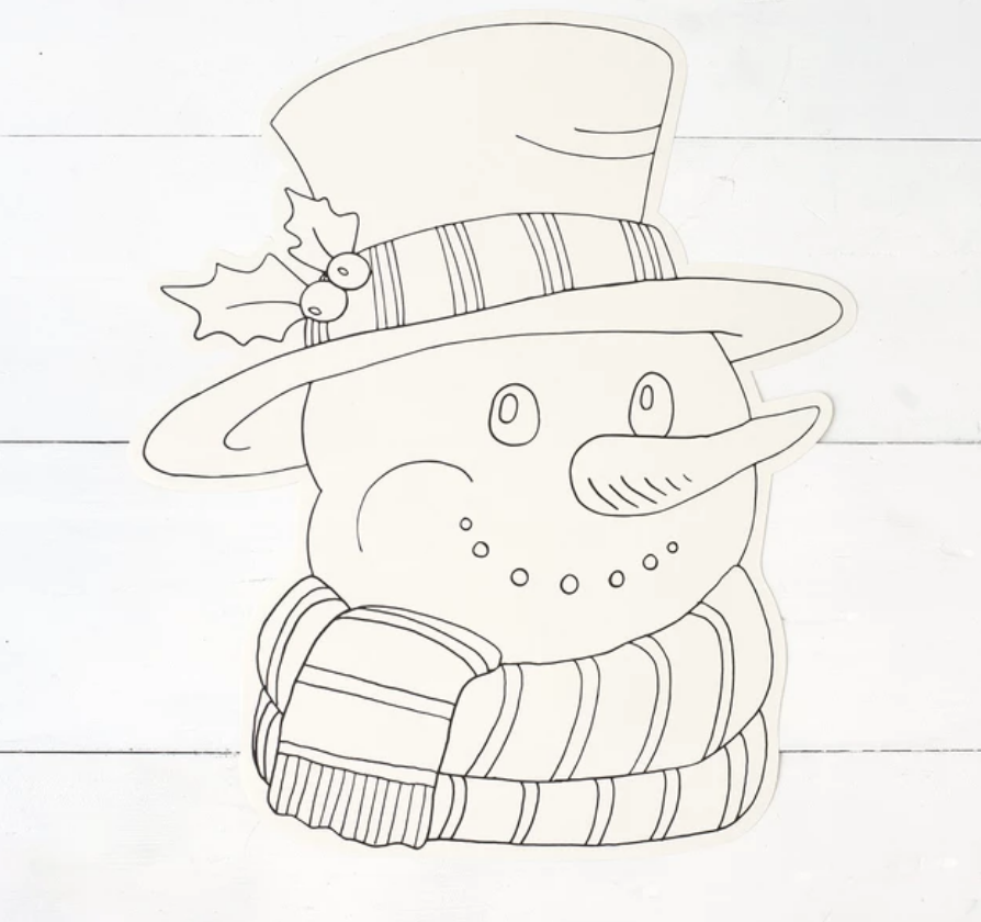 Die-Cut Coloring Snowman Paper Placemats