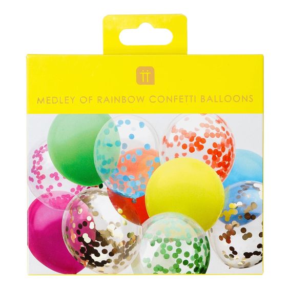 Rainbow Brights Confetti Balloons