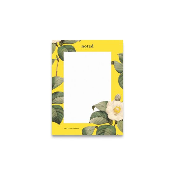 Camellia Floral Yellow Notepad