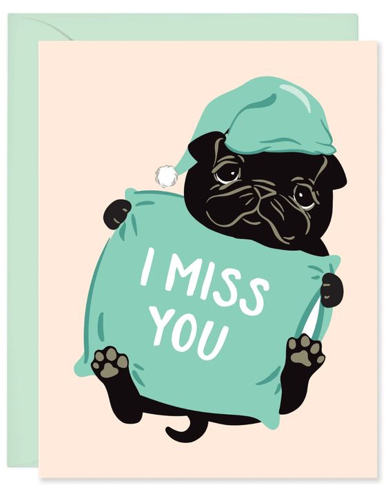 I Miss You Dog Card
