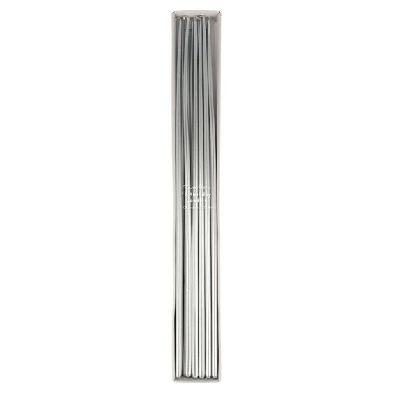 Silver Tall Tapered Candles