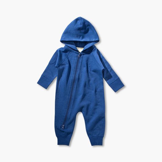 Sapling Organic Mountain Bear Blue Winter Zip Suit