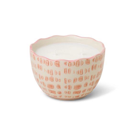 Terrace 12oz Painted Bowl Candle: Linen Rosewood