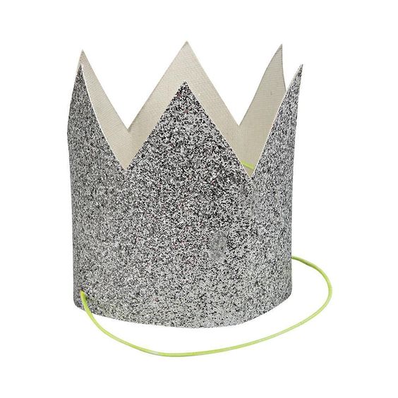 Mini Silver Glitter Crowns - Meri Meri