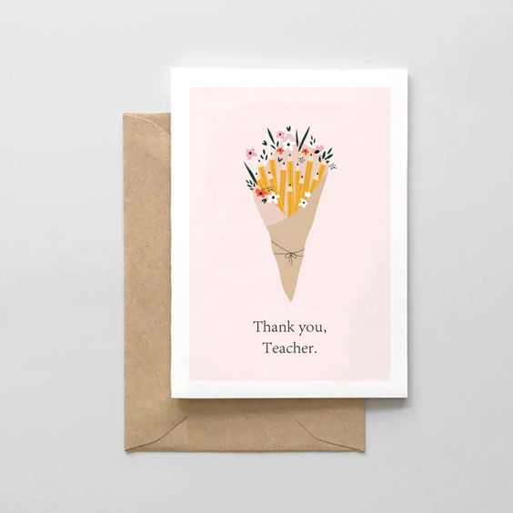 Thank You, Teacher Pencil Bouquet Greeting Card
