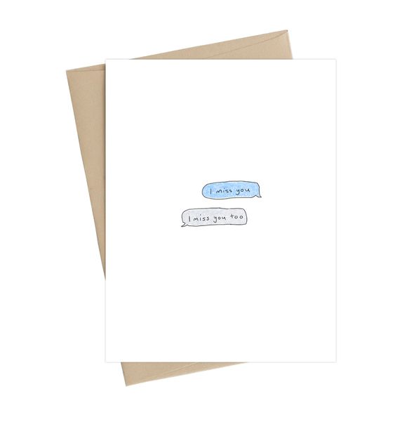 I Miss You Text Message Card