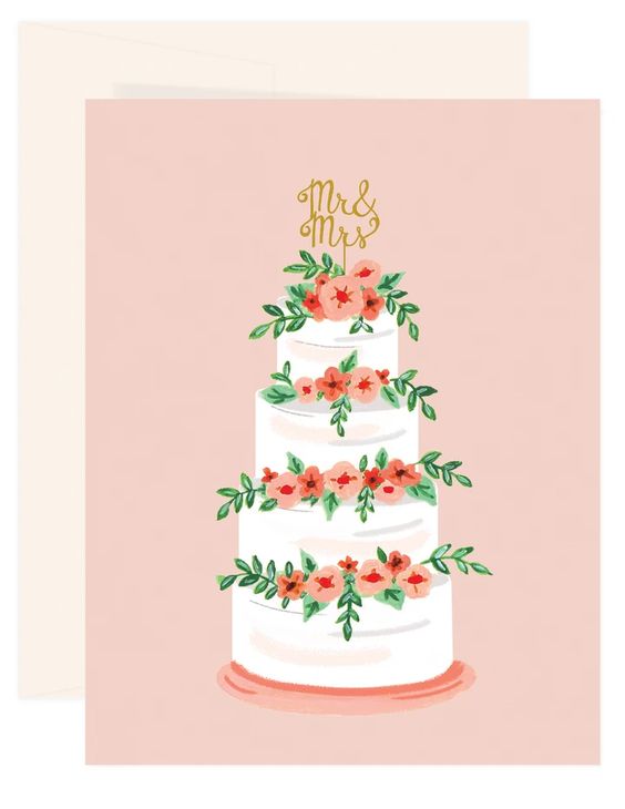 Mr & Mrs Cake Wedding Card